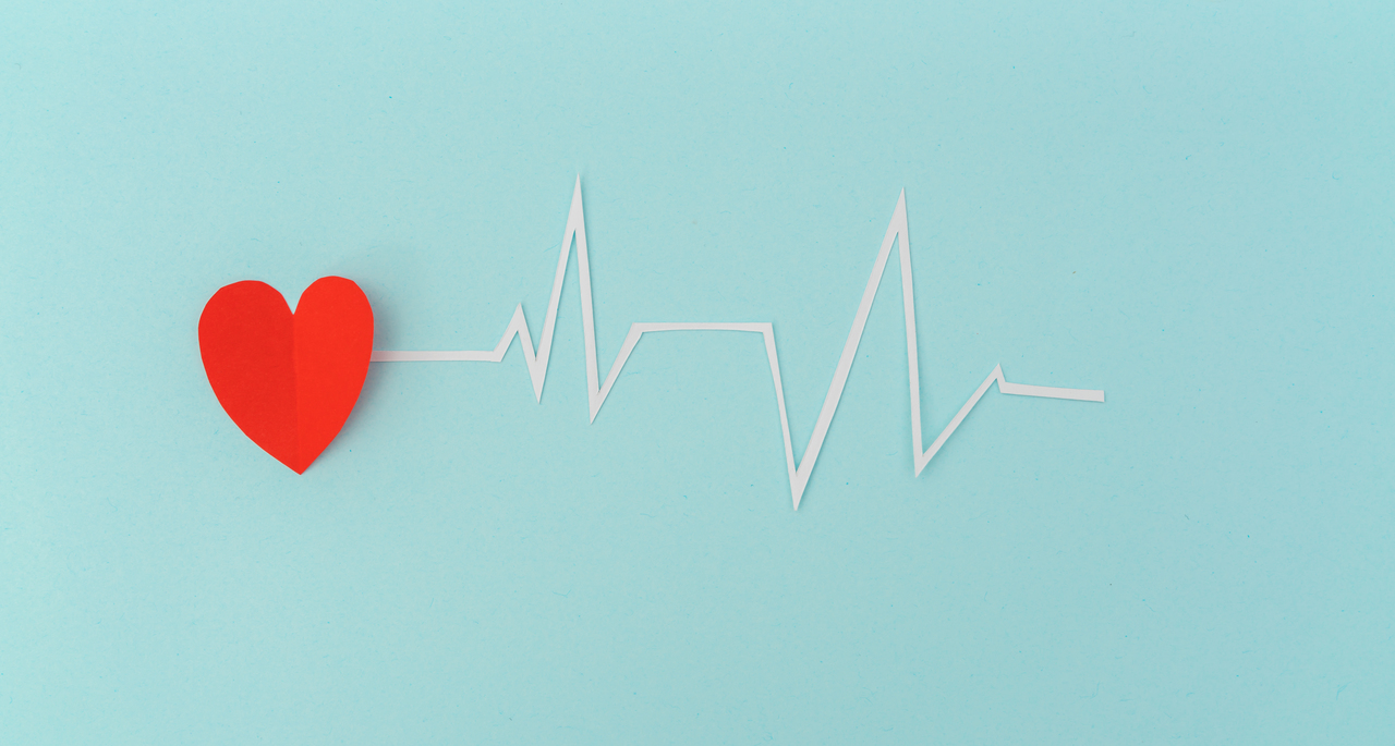 Cutout of a heart's natural rhythm