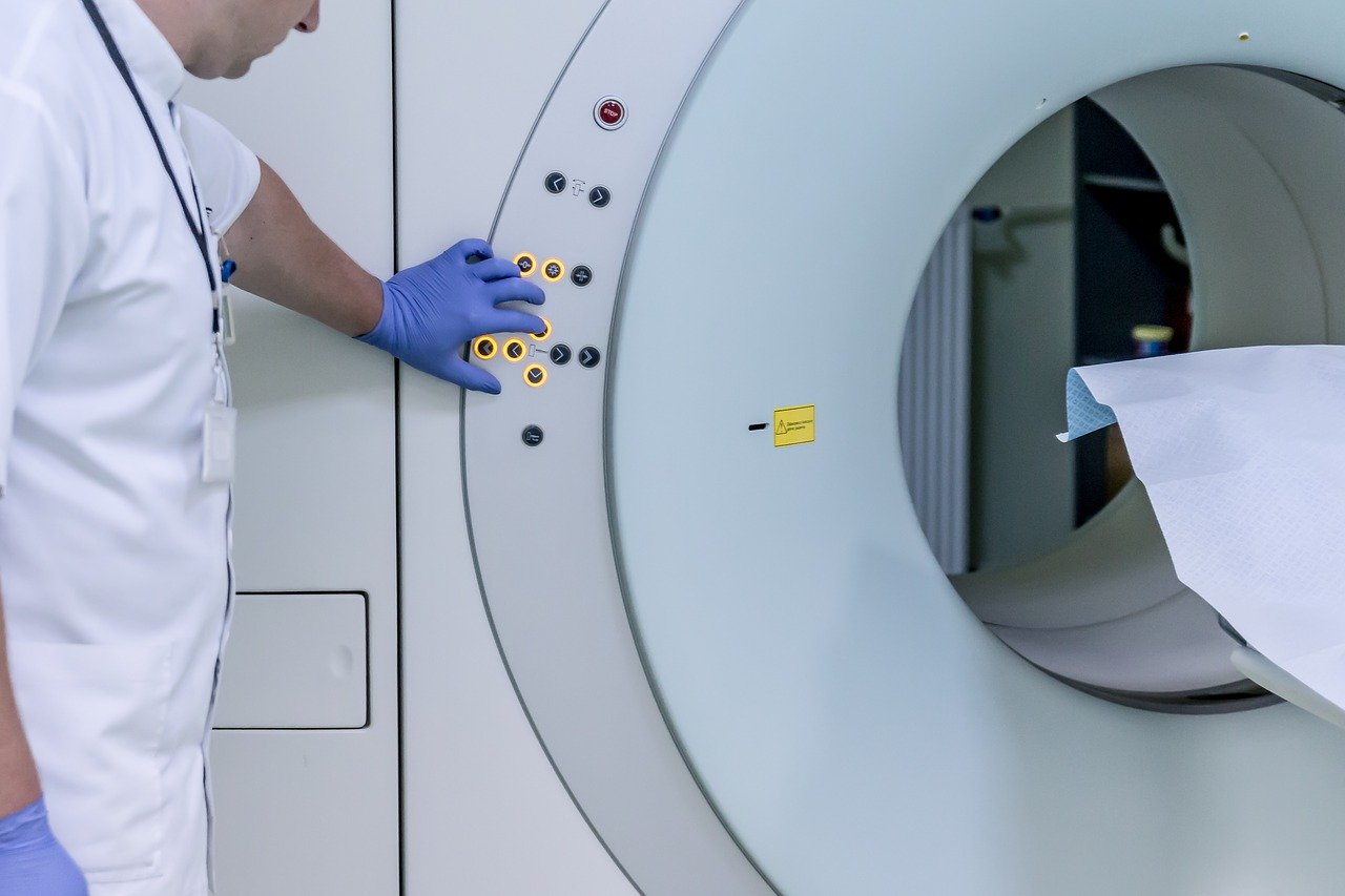 Close up of an MRI machine