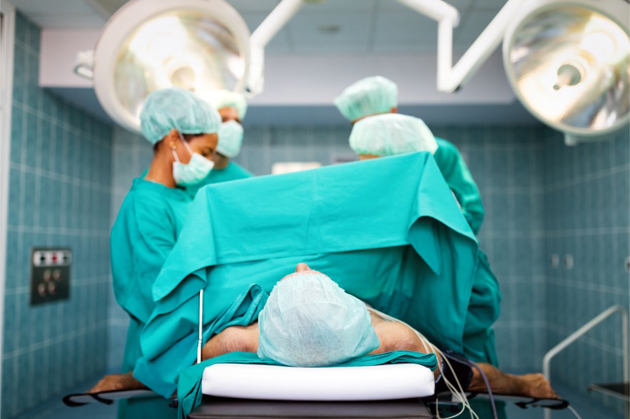 Patient lying down